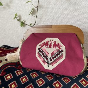 パレスチナ刺繍がま口バッグ パレスチナアマル Amal Falestini